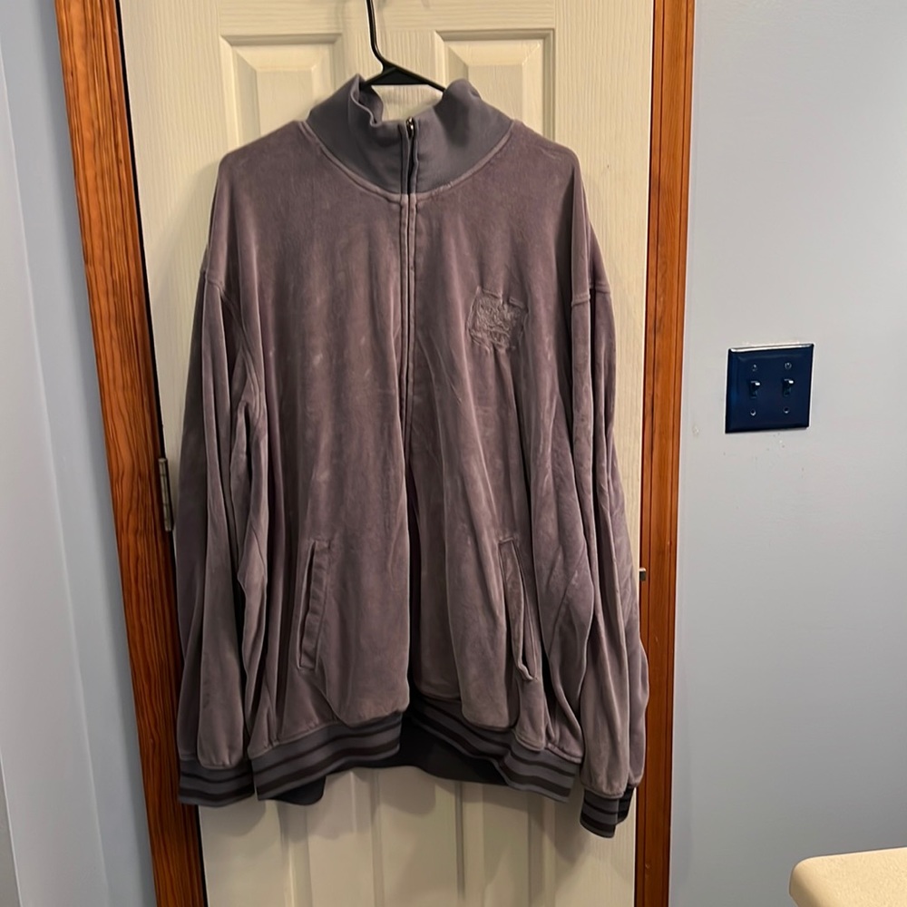 Gray Stacy Adams velour jacket 3XL